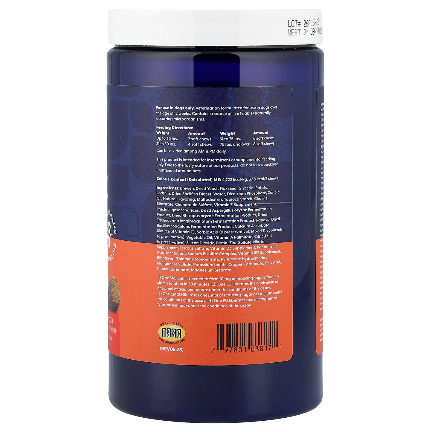 NaturVet, All-In-One Daily Multi-Vitamin With 4-In-1 Support, For Dogs, Bacon & Chicken, 120 Soft Chews, 16.9 oz (480 g)