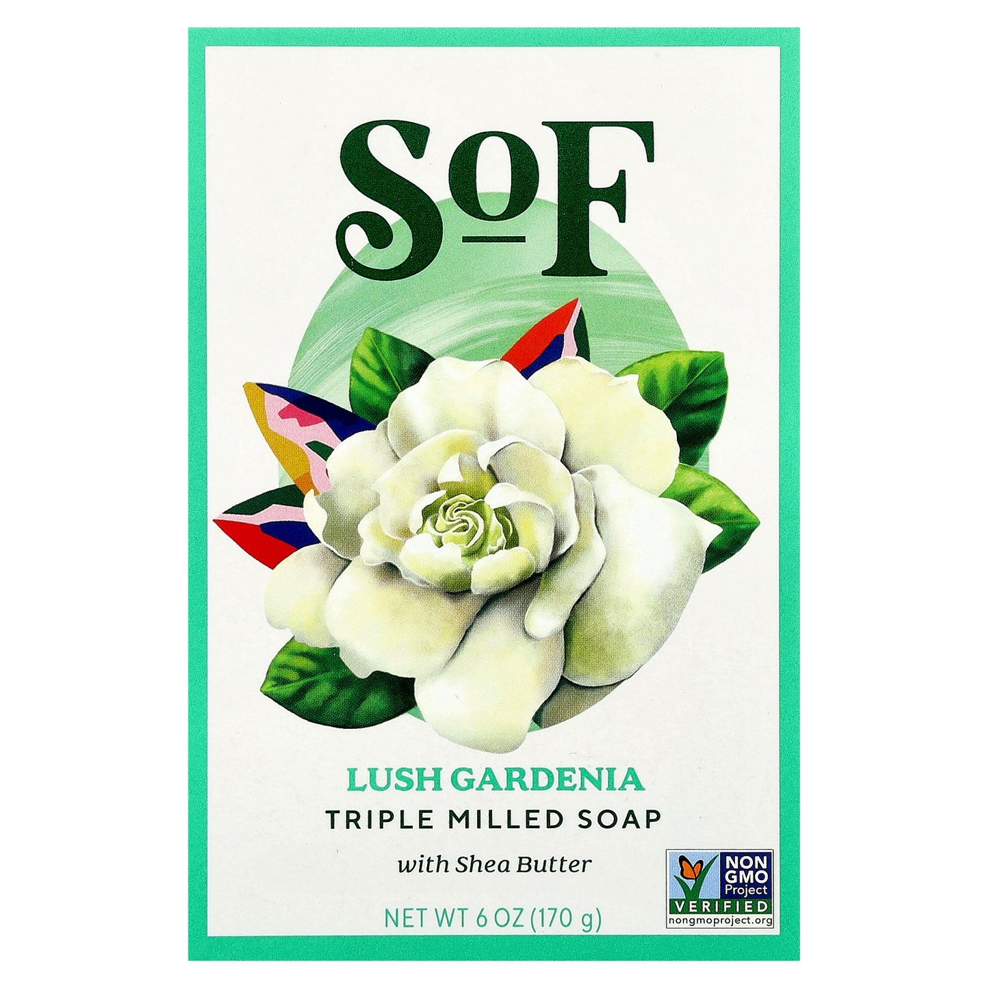 SoF, Triple Milled Bar Soap with Shea Butter, Lush Gardenia, 6 oz (170 g)
