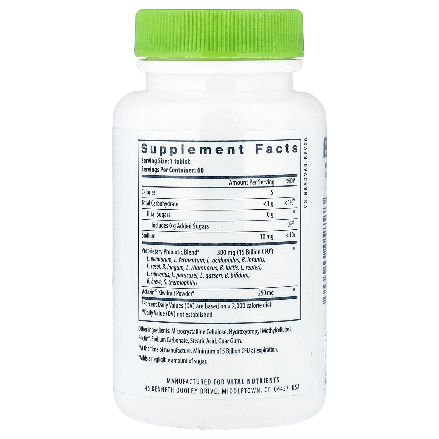 Vital Nutrients, Hyperbiotics®, Pro-15® Advanced Probiotic, 60 Vegan Tablets