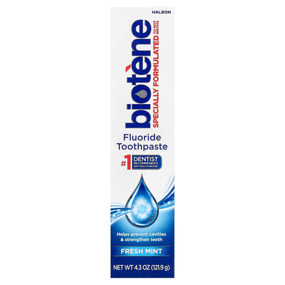 Biotene Dental Products, Fluoride Toothpaste, Fresh Mint, 4.3 oz (121.9 g)