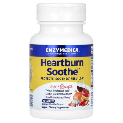 Enzymedica, Heartburn Soothe, Orange Vanilla, 42 Tablets