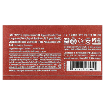 Dr. Bronner's, All-One Pure-Castile Magic Bar Soap, Eucalyptus, 5 oz (140 g)