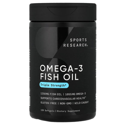 Sports Research, Omega-3 Fish Oil, Triple Strength, 120 Softgels