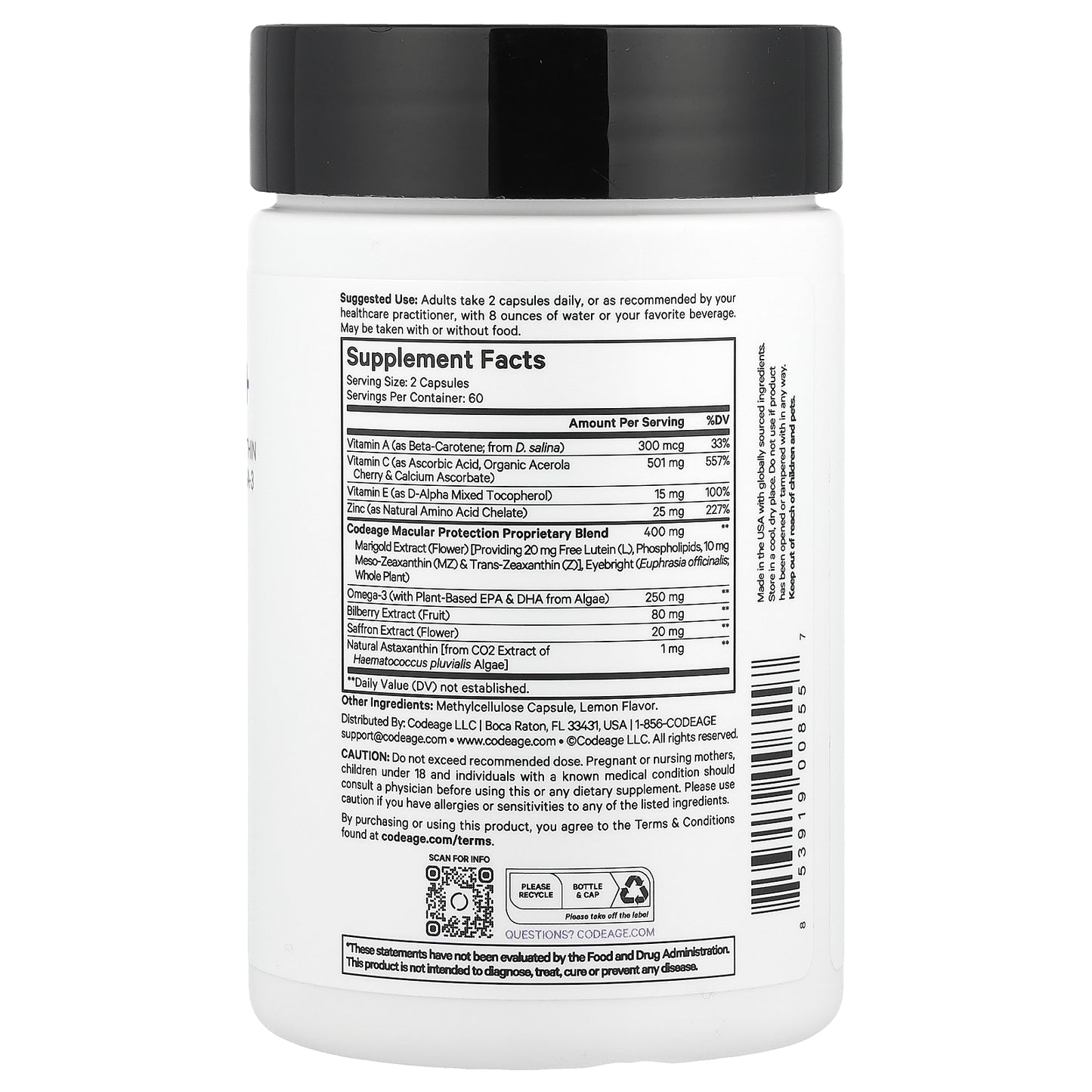 Codeage, Eyes Vitamins+, 120 Vegetable Capsules