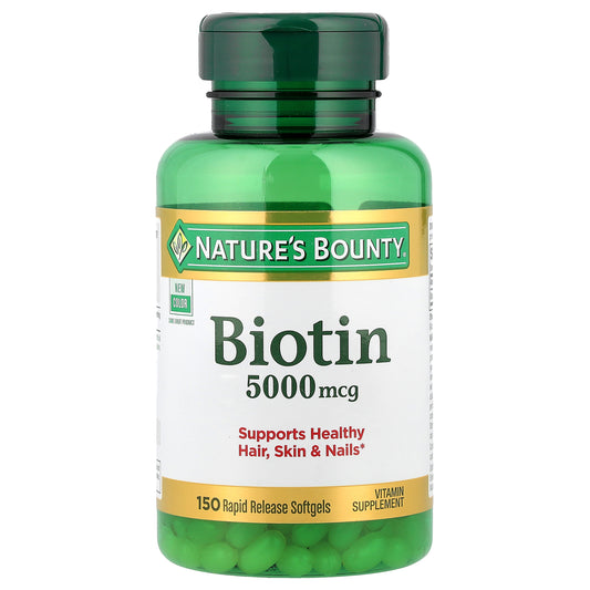 Nature's Bounty, Biotin, 5,000 mcg, 150 Rapid Release Softgels