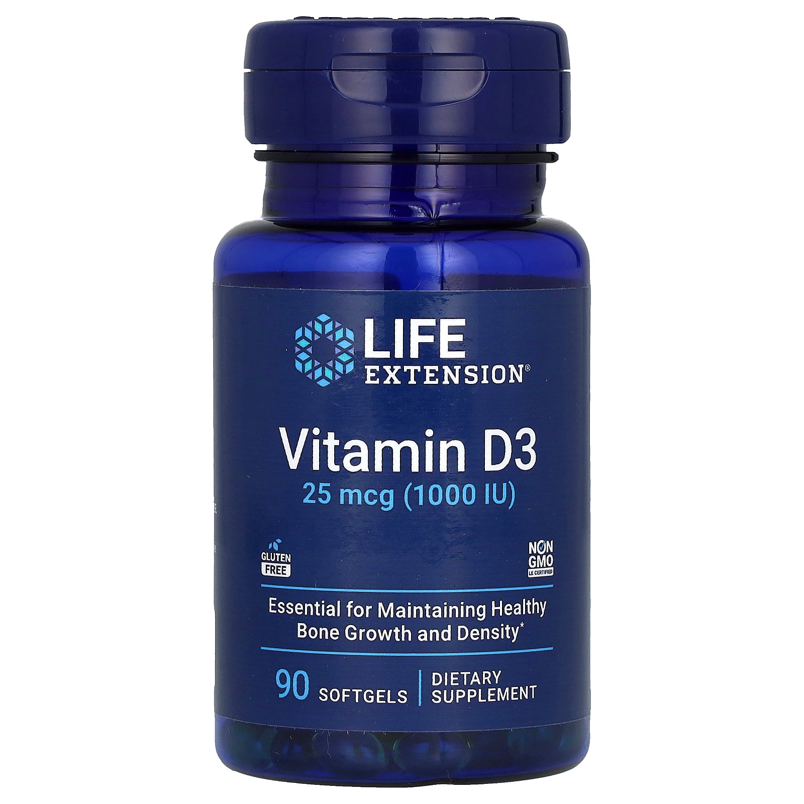 Life Extension, Vitamin D3, 25 mcg (1,000 IU), 90 Softgels