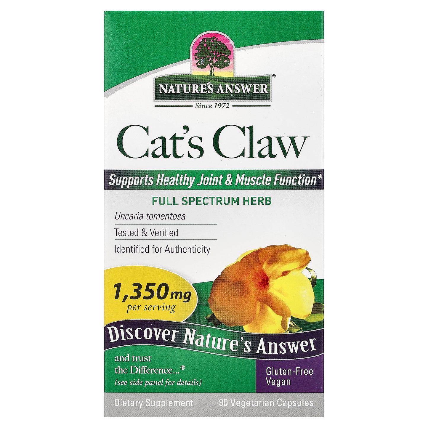 Nature's Answer, Cat's Claw, 90 Vegetarian Capsules (450 mg per Capsule)