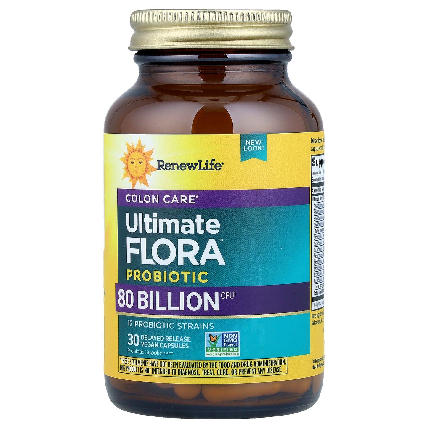 Renew Life, Ultimate Flora™ Colon Care Probiotic, 30 Delayed Release Vegan Capsules