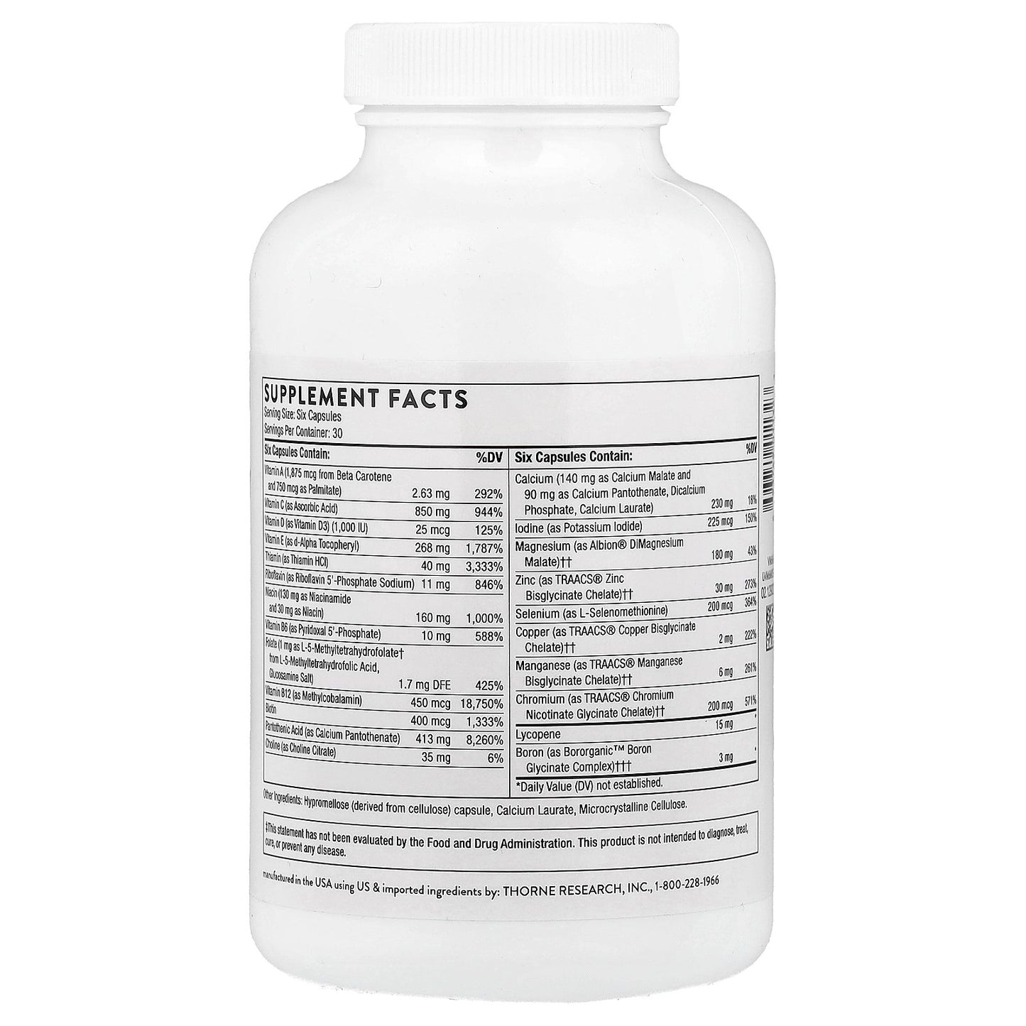 Thorne, Men's Multi 50+, 180 Capsules