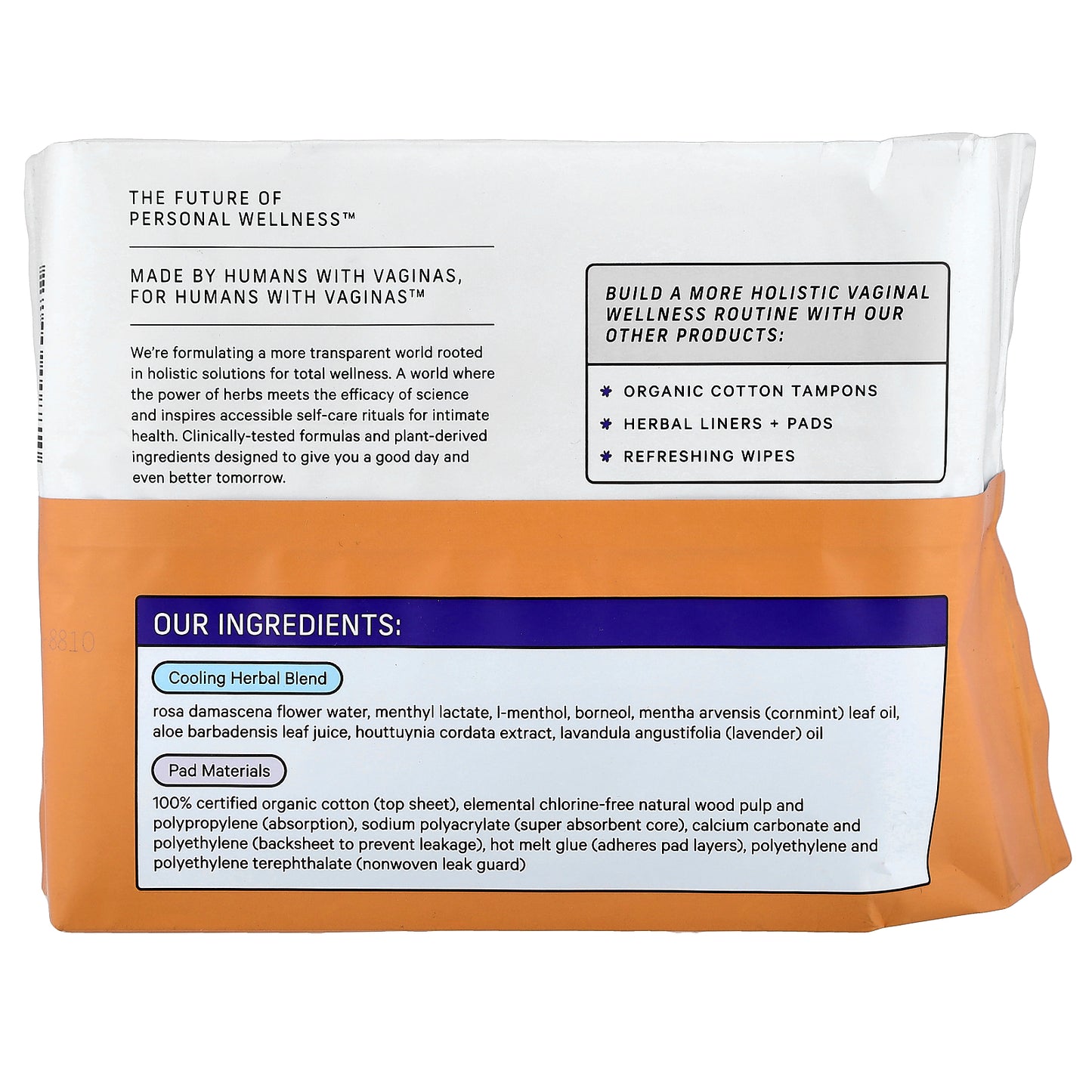 The Honey Pot Company, 100% Organic Cotton Cover, Herbal-Infused Pads With Wings, Incontinence Overnight, 16 Count