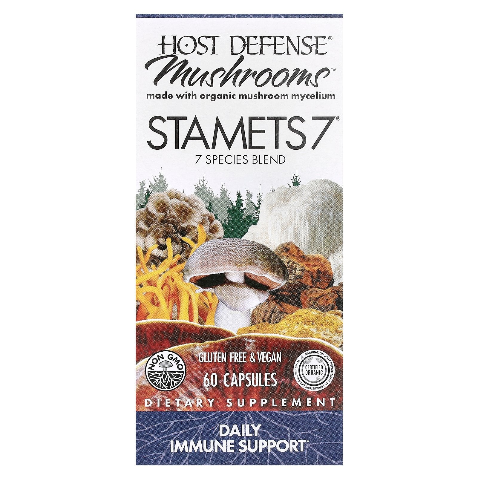 Host Defense, Mushrooms™, STAMETS 7®, 60 Capsules