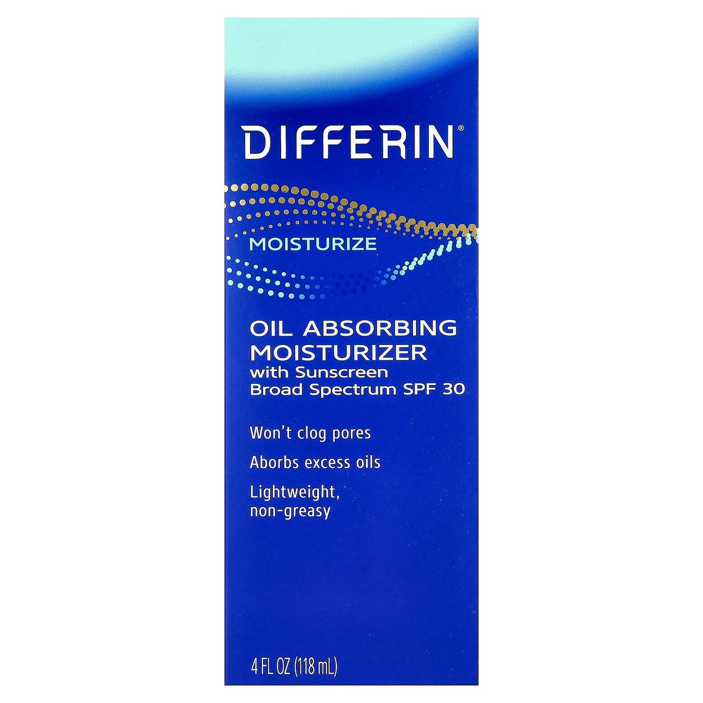 Differin, Oil Absorbing Moisturizer with Sunscreen, SPF 30, 4 fl oz (118 ml)