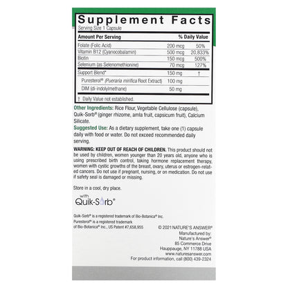 Nature's Answer, Pueraria Mirifica, 150 mg, 60 Vegetarian Capsules