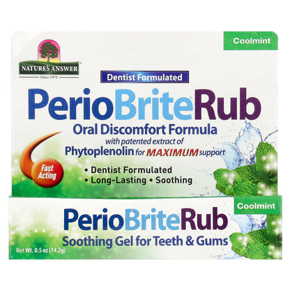 Nature's Answer, PerioBrite®Rub, Soothing Gel for Teeth & Gums, Coolmint, 0.5 oz (14.2 g)