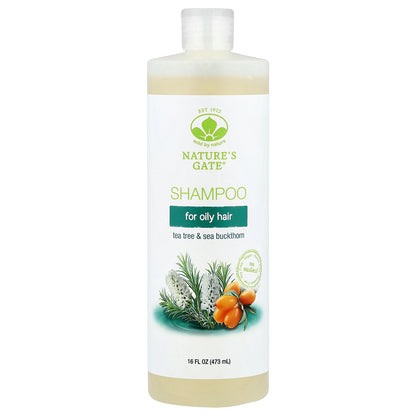 Mild By Nature, (Nature's Gate), Tea Tree & Sea Buckthorn Shampoo for Oily Hair, 16 fl oz (473 ml)