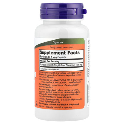 NOW Foods, Bromelain, 500 mg, 60 Veg Capsules