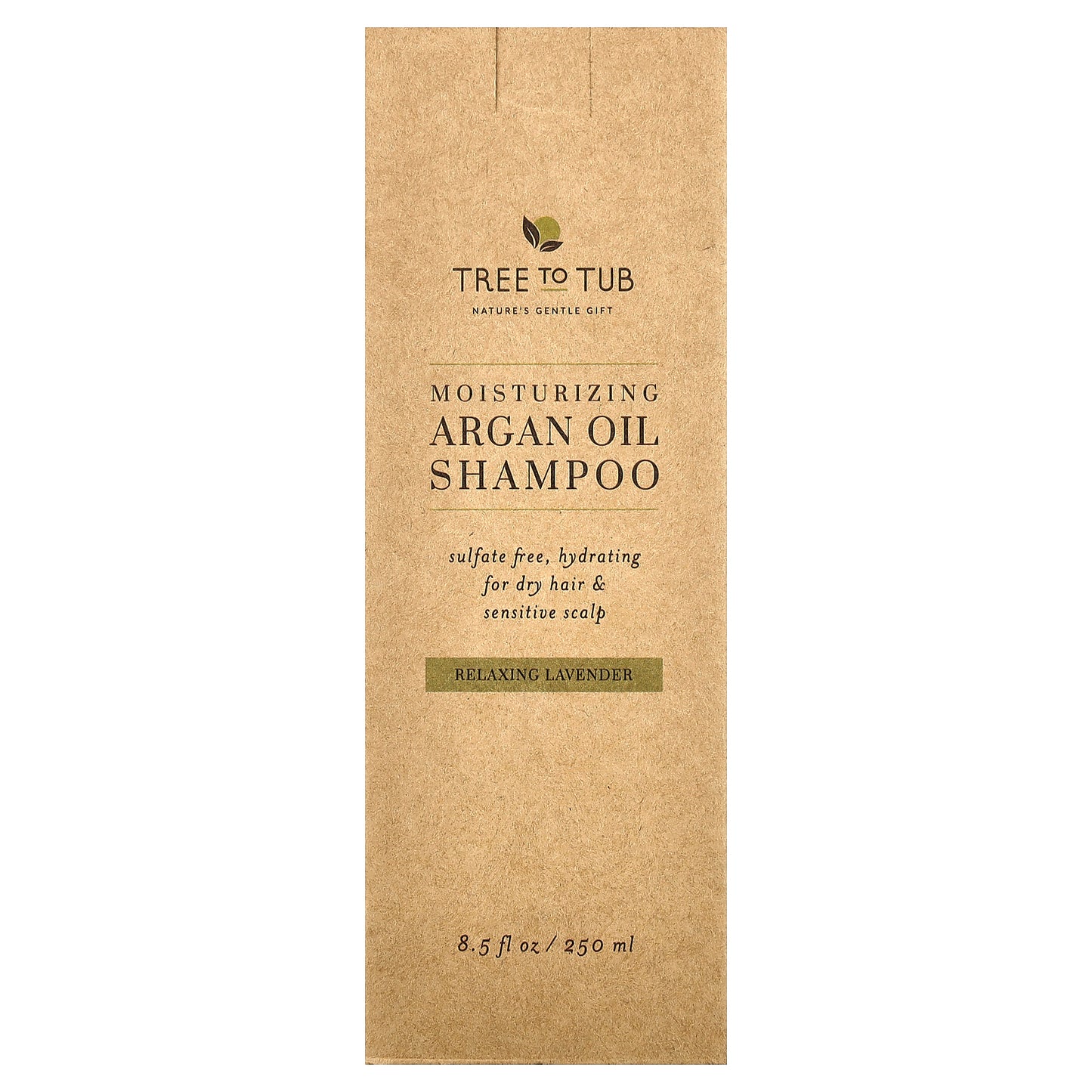 Tree To Tub, Moisturizing Argan Oil Shampoo, For Dry Hair & Sensitive Scalp, Relaxing Lavender, 8.5 fl oz (250 ml)