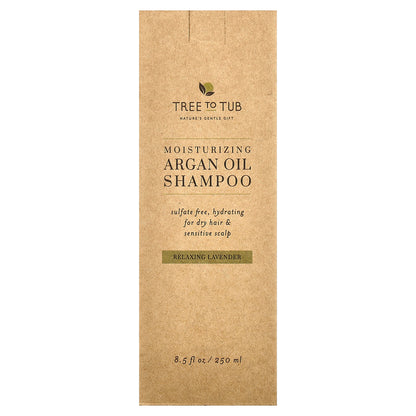 Tree To Tub, Moisturizing Argan Oil Shampoo, For Dry Hair & Sensitive Scalp, Relaxing Lavender, 8.5 fl oz (250 ml)