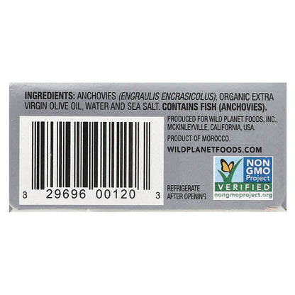 Wild Planet, Wild White Anchovies In Extra Virgin Olive Oil, 4.4 oz (125 g)