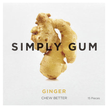 Simply Gum, Chewing Gum, Ginger , 15 Pieces