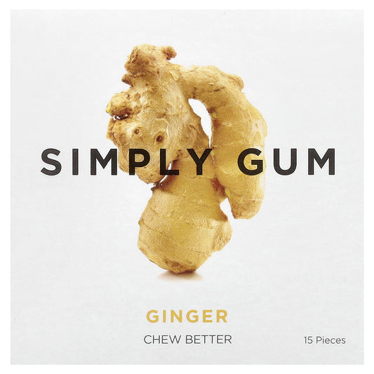 Simply Gum, Chewing Gum, Ginger , 15 Pieces