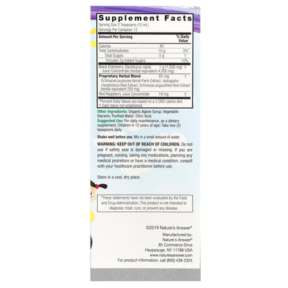 Nature's Answer, Kid's Sambucus Liquid , 4,000 mg, 4 fl oz (120 ml)