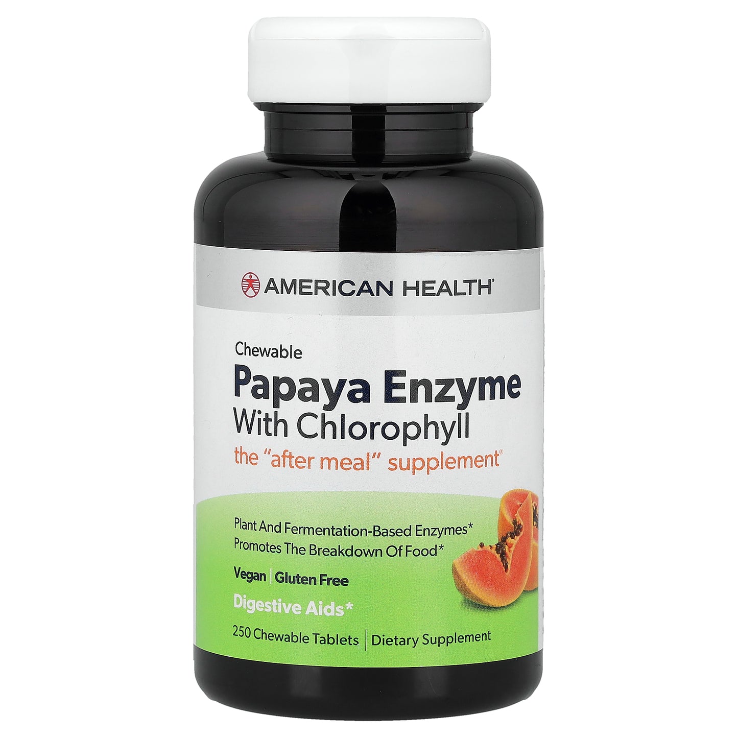 American Health, Chewable Papaya Enzyme with Chlorophyll, 250 Chewable Tablets