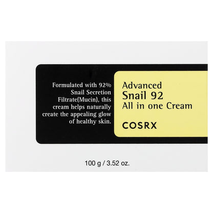 CosRx, Advanced Snail 92, All in One Cream, 3.52 oz (100 g)