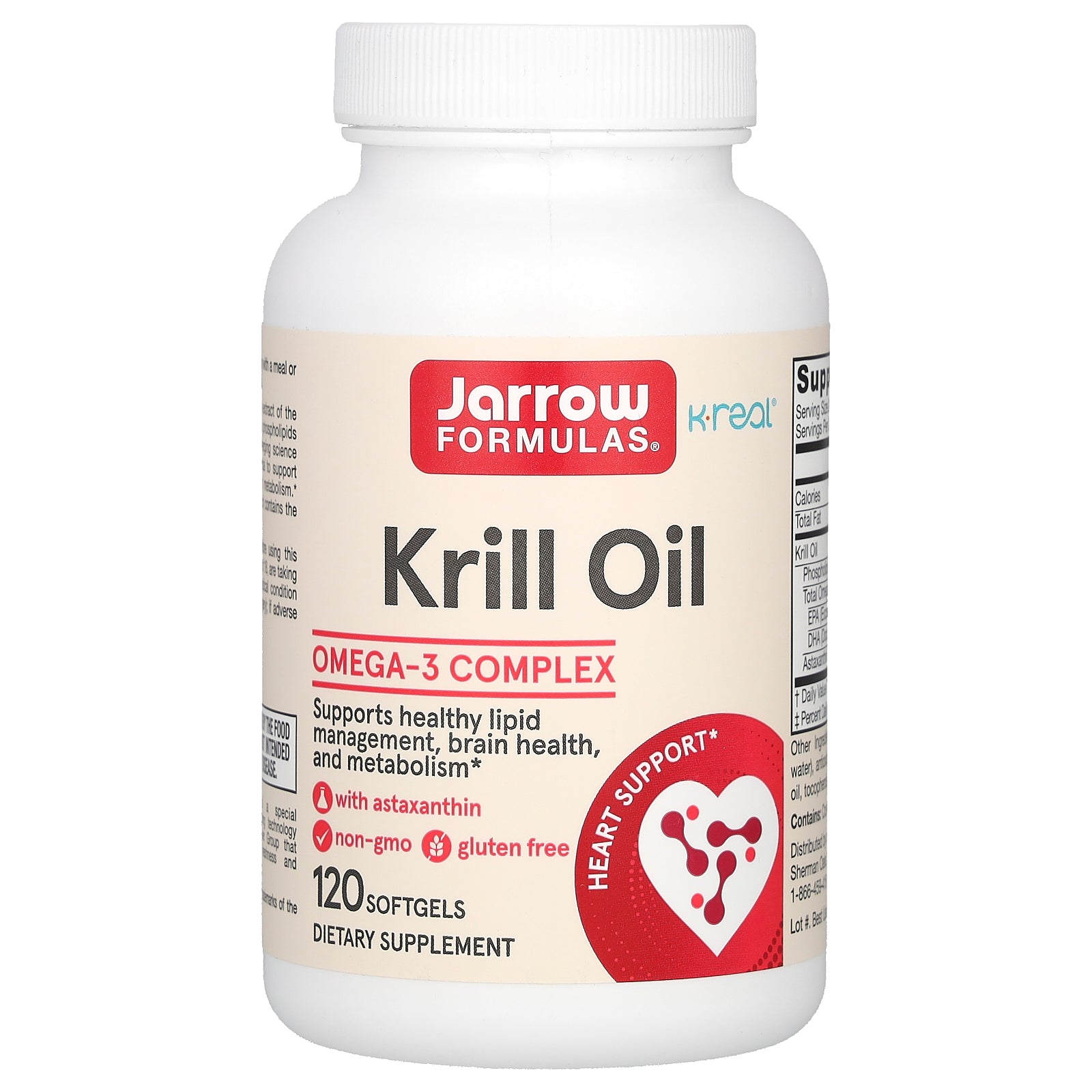Jarrow Formulas, Krill Oil, 120 Softgels (600 mg per Softgel)