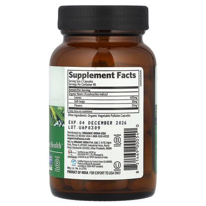 Organic India, Neem, 90 Vegetarian Caps