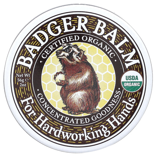 Badger, Certified Organic Badger Balm for Hardworking Hands, 2 oz (56 g)