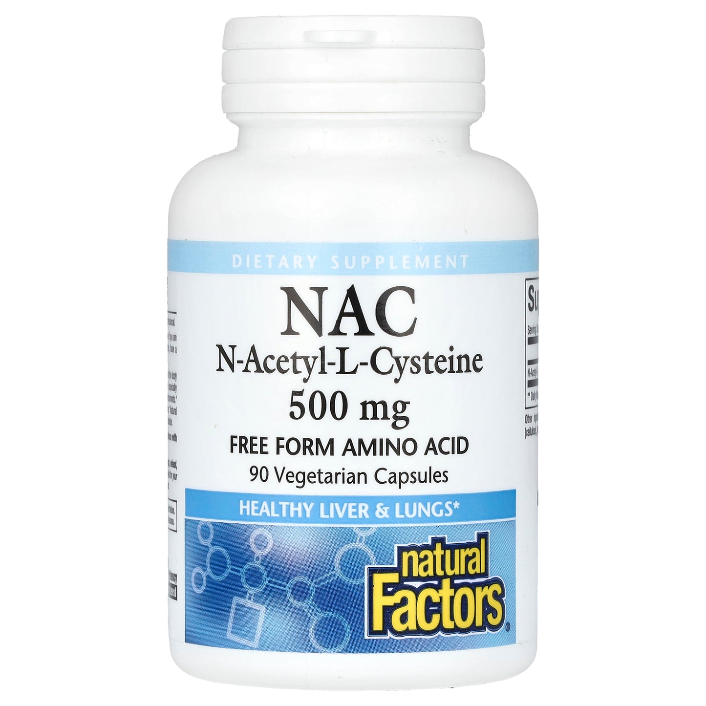 Natural Factors, NAC, N-Acetyl-L Cysteine, 500 mg, 90 Vegetarian  Capsules