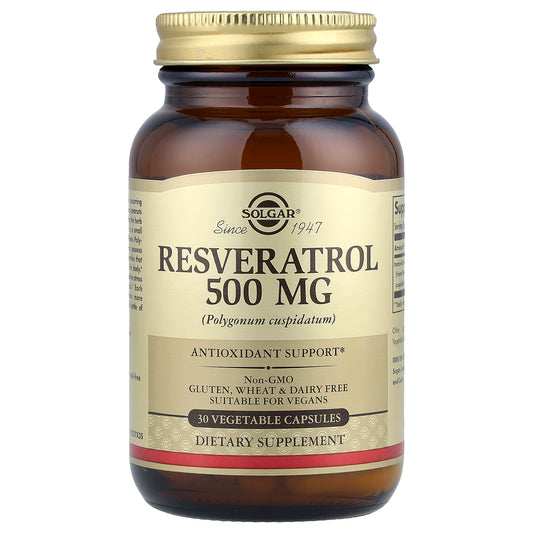 Solgar, Resveratrol, 500 mg, 30 Vegetable Capsules