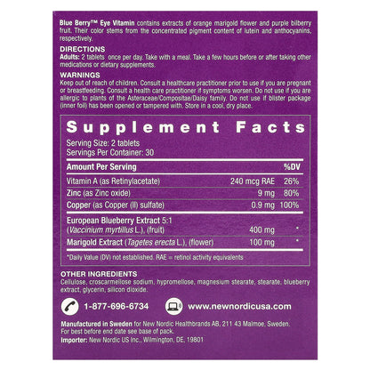 New Nordic, Blue Berry™, Eye Vitamin, 60 Tablets