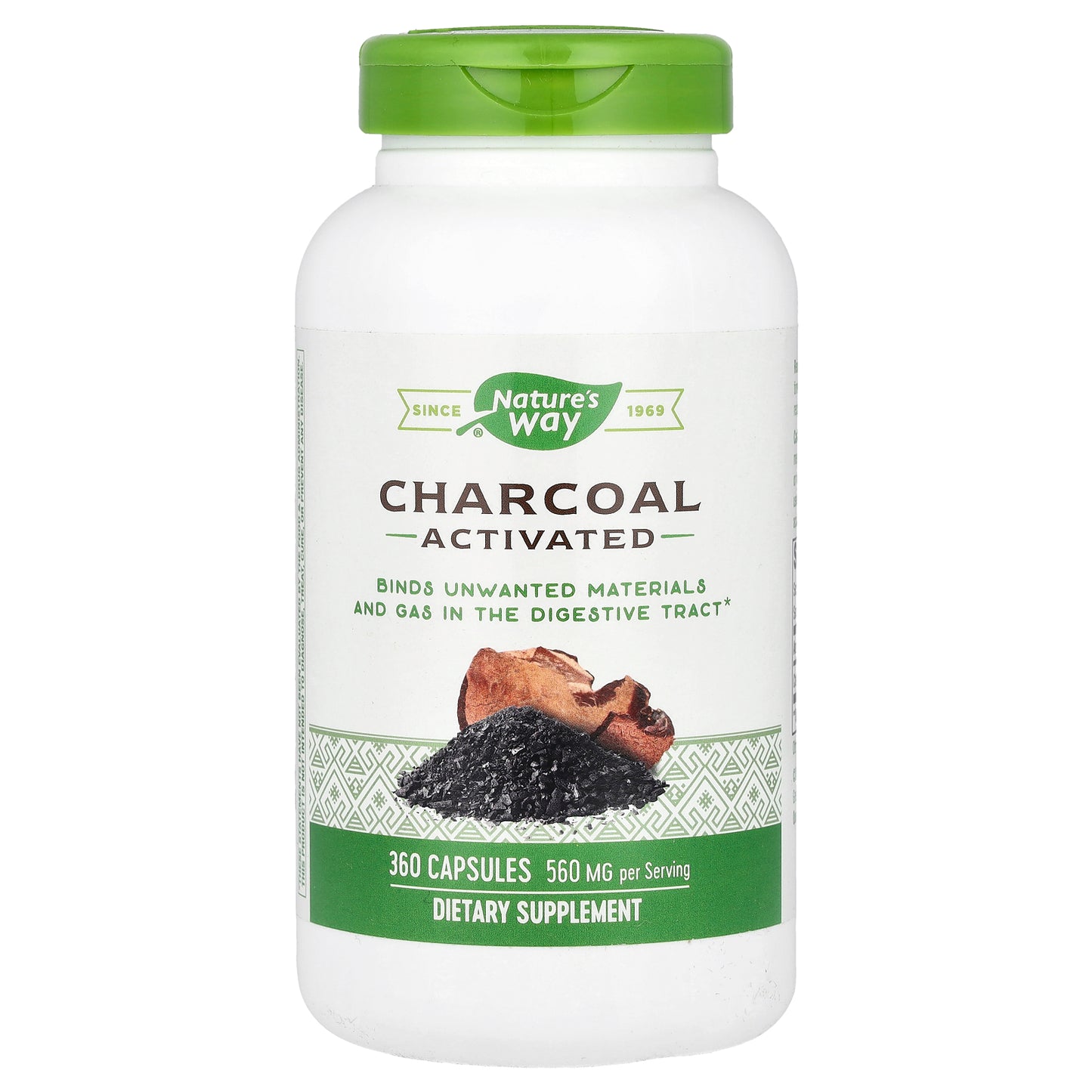 Nature's Way, Charcoal, Activated, 560 mg, 360 Capsules (280 mg Per Capsule)