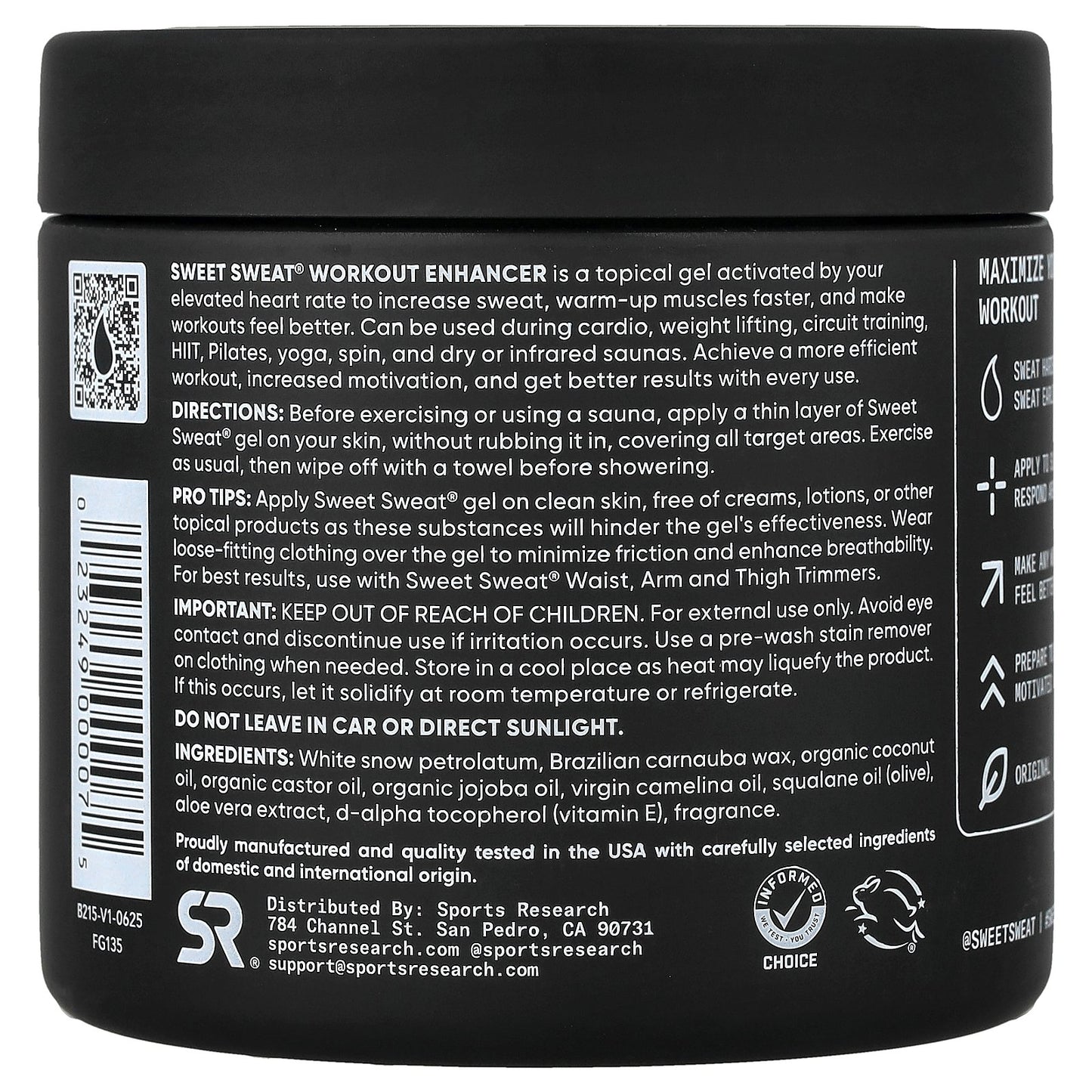 Sports Research, Sweet Sweat®, Workout Enhancer, Original, 13.5 oz (383 g)