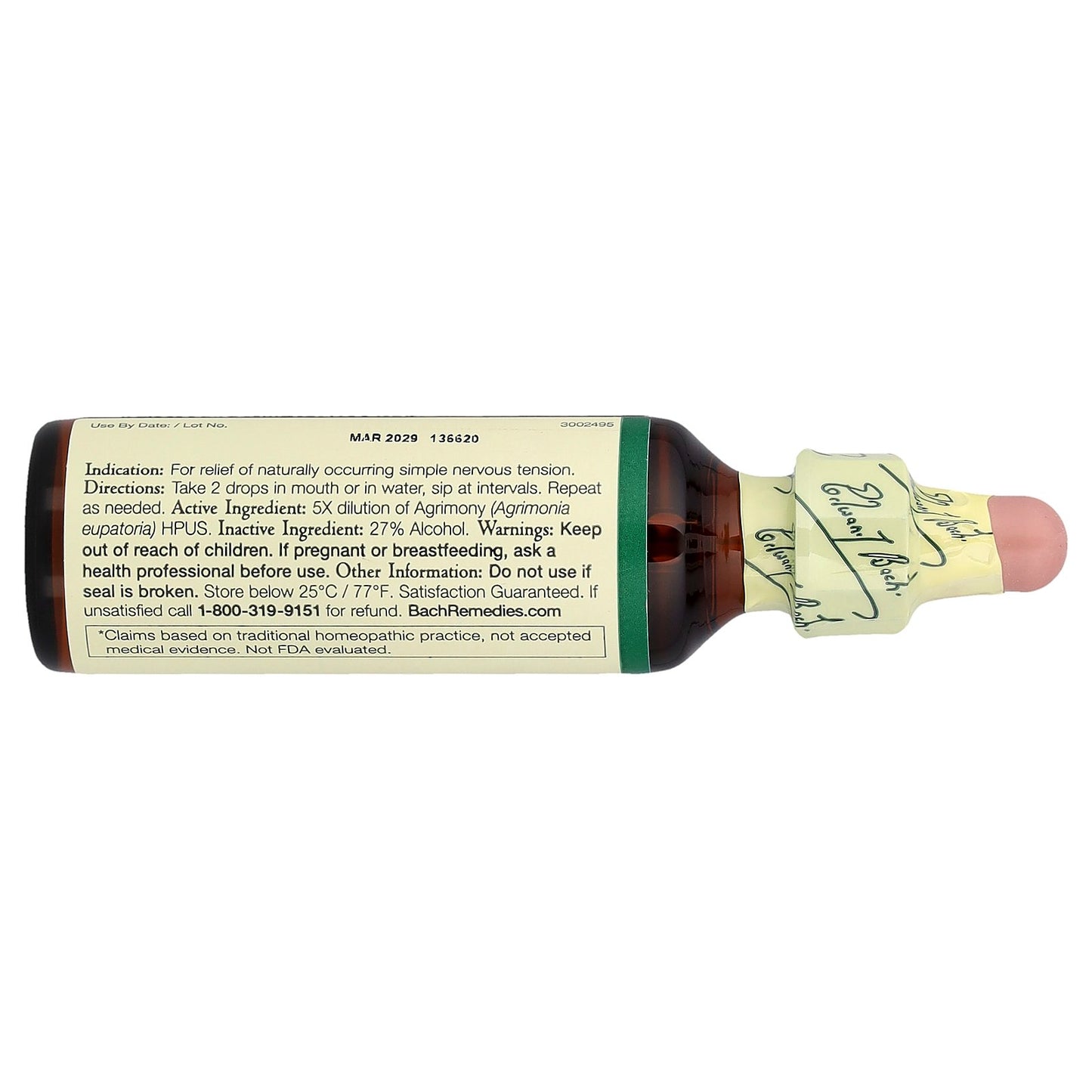 Bach, Original Flower Remedies, Agrimony, 0.7 fl oz (20 ml)