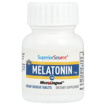 Superior Source, Melatonin, 1 mg, 100 MicroLingual® Instant Dissolve Tablets