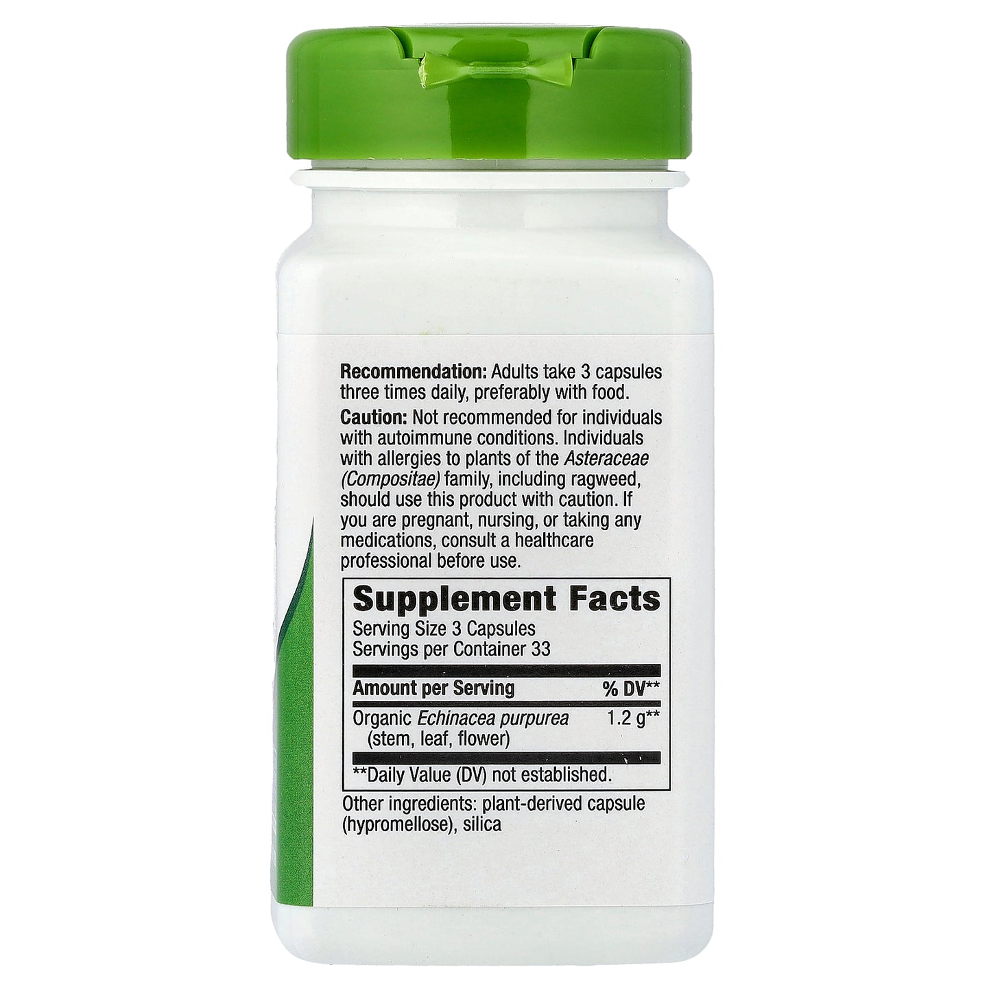 Nature's Way, Echinacea, Purpurea Herb, 100 Vegan Capsules (0.4 mg per Capsule)