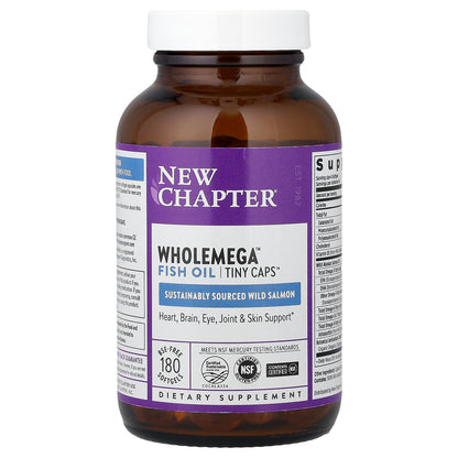 New Chapter, Wholemega™ Fish Oil, Tiny Caps™, 180 BSE-Free Softgels