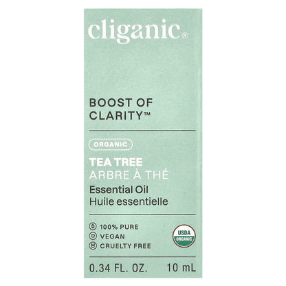 Cliganic, Boost of Clarity™, Organic Essential Oil, Tea Tree, 0.34 fl oz (10 ml)