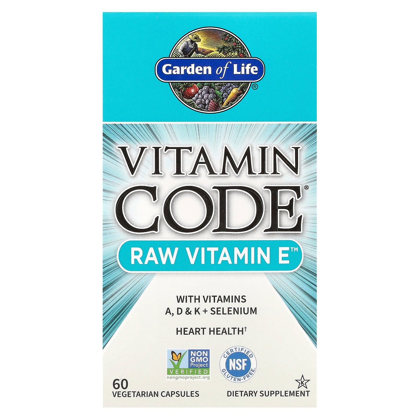 Garden of Life, Vitamin Code®, RAW Vitamin E ™, 60 Vegetarian Capsules