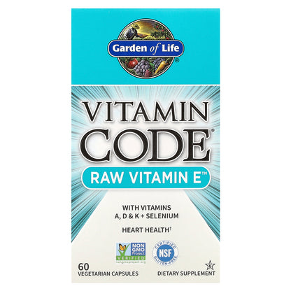 Garden of Life, Vitamin Code®, RAW Vitamin E ™, 60 Vegetarian Capsules