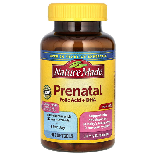 Nature Made, Prenatal Folic Acid + DHA, 90 Softgels