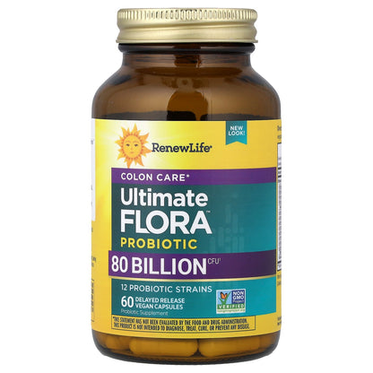 Renew Life, Colon Care Ultimate Flora™ Probiotic, 60 Delayed Release Vegan Capsules