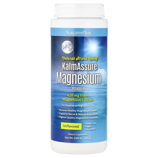 NaturesPlus, KalmAssure® Magnesium Powder, Unflavored, 0.8 lb (360 g)