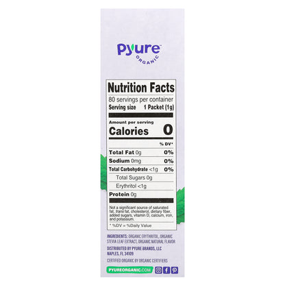 Pyure, Organic Granular Sweetener, Stevia, 80 Packets, 0.035 oz (1 g) Each