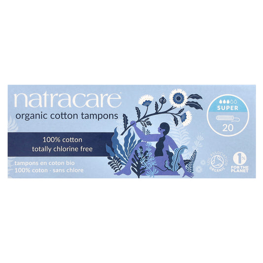 Natracare, Organic Cotton Tampons, Super, 20 Tampons