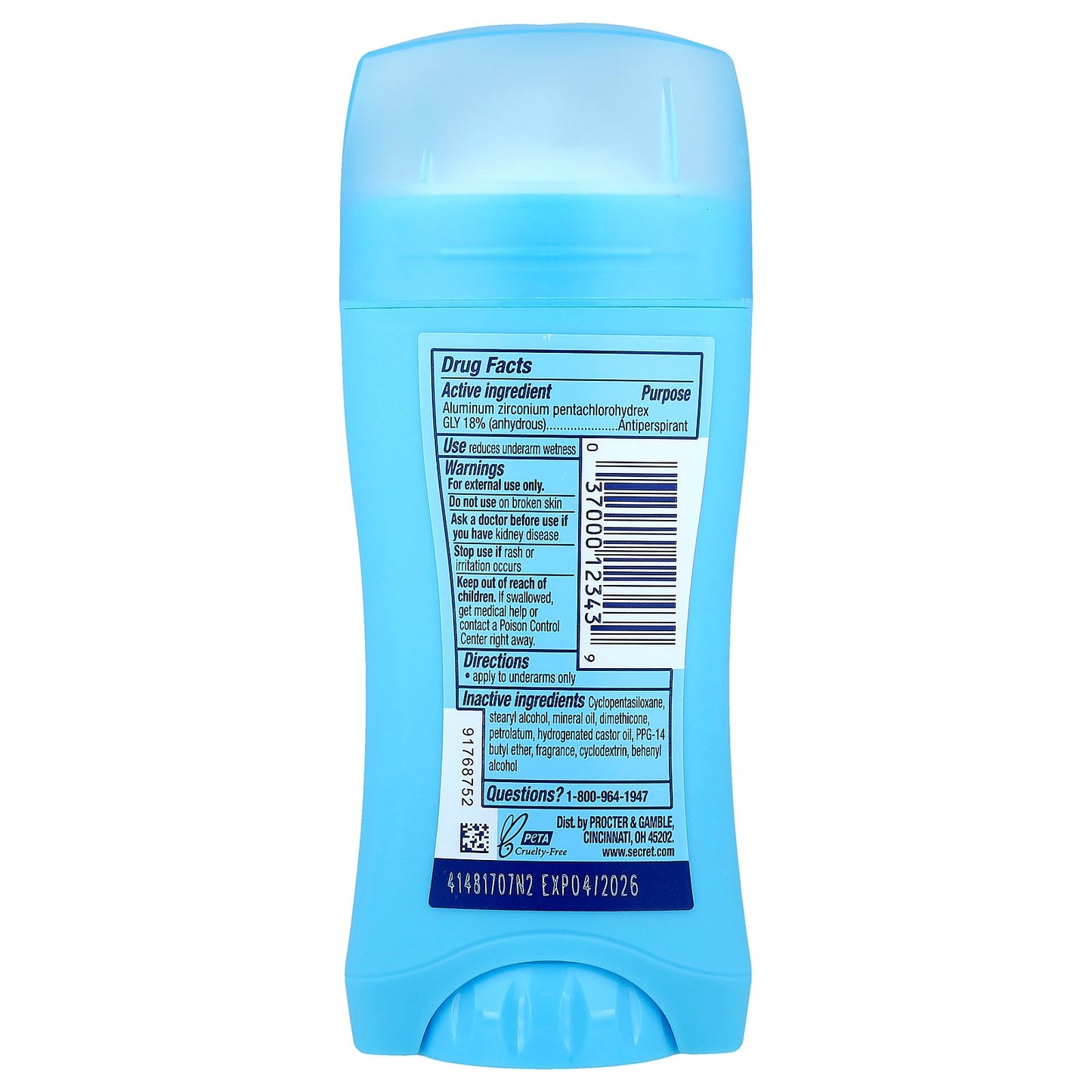 Secret, pH Balanced Invisible Solid Antiperspirant/Deodorant, Powder Fresh, Twin Pack, 2.6 oz (73 g) Each