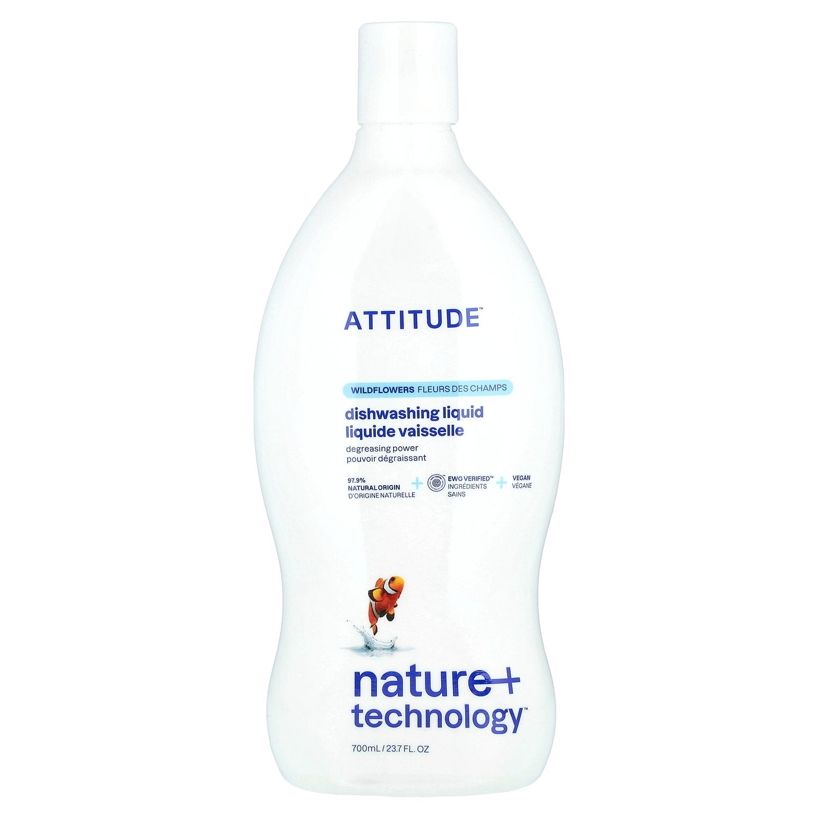 ATTITUDE, Nature + Technology™, Dishwashing Liquid, Wildflowers, 23.7 fl oz (700 ml)